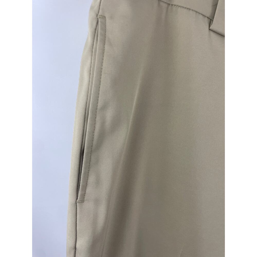 Slazenger Golf Pants Size W34 L30 Flat Front Chino Khaki Beige Zipper Front - Picture 3 of 8